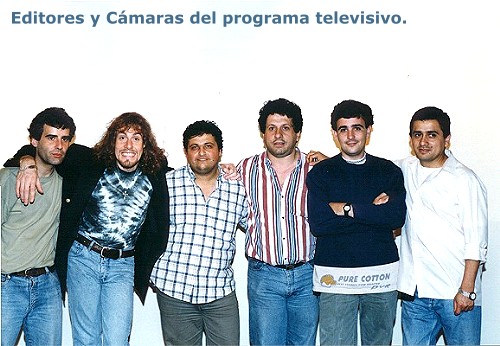 Luciano Dallavia con editores y productores de televisión
